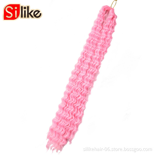 32 Inch Ocean Wave Synthetic Braiding Hair Crochet Braids  Pre-Looped Natural Black Deep Wave Crochet Hair Extensions
